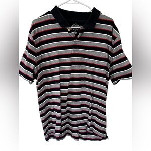 St. John's Bay Striped Polo Shirt - Black, Gray, Red